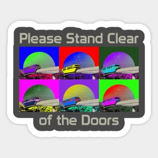 Pop Art Monorail - Please Stand Clear of the Doors Sticker